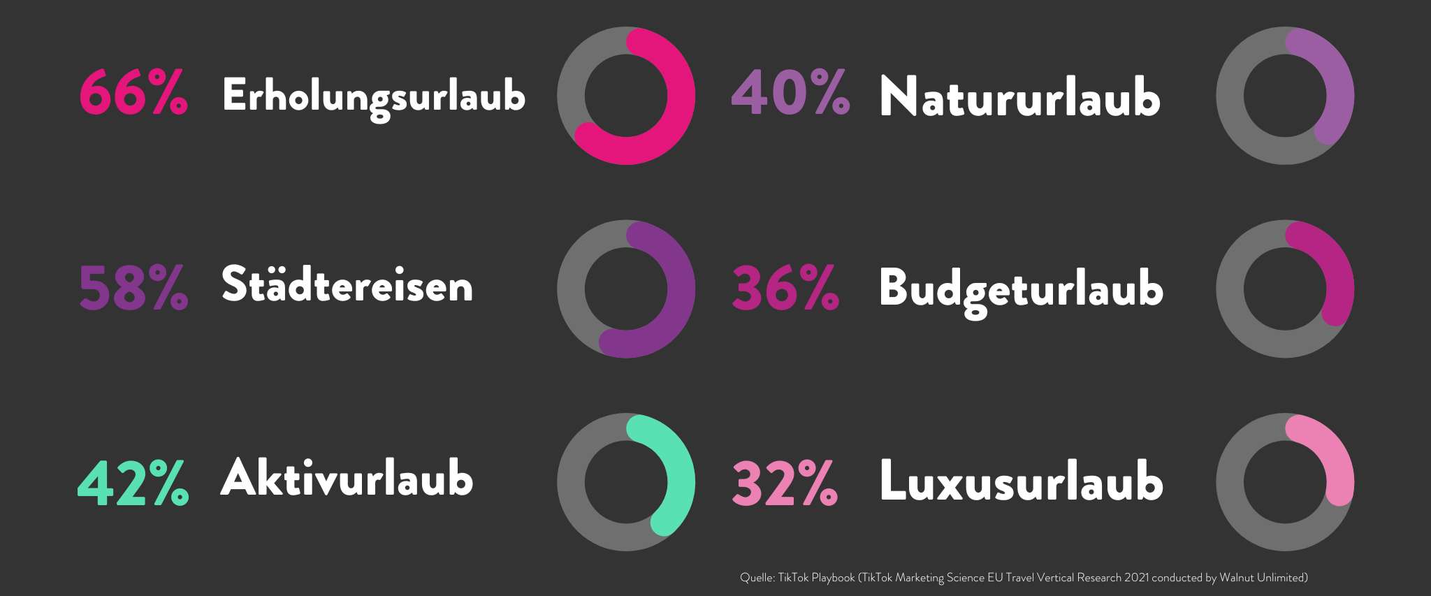 Grafik, die beschreibt, welche Reisegruppen auf TikTok vertreten sind.